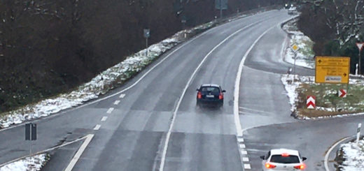 Die B3 auf Höhe Nußloch außerhalb der Stoßzeiten